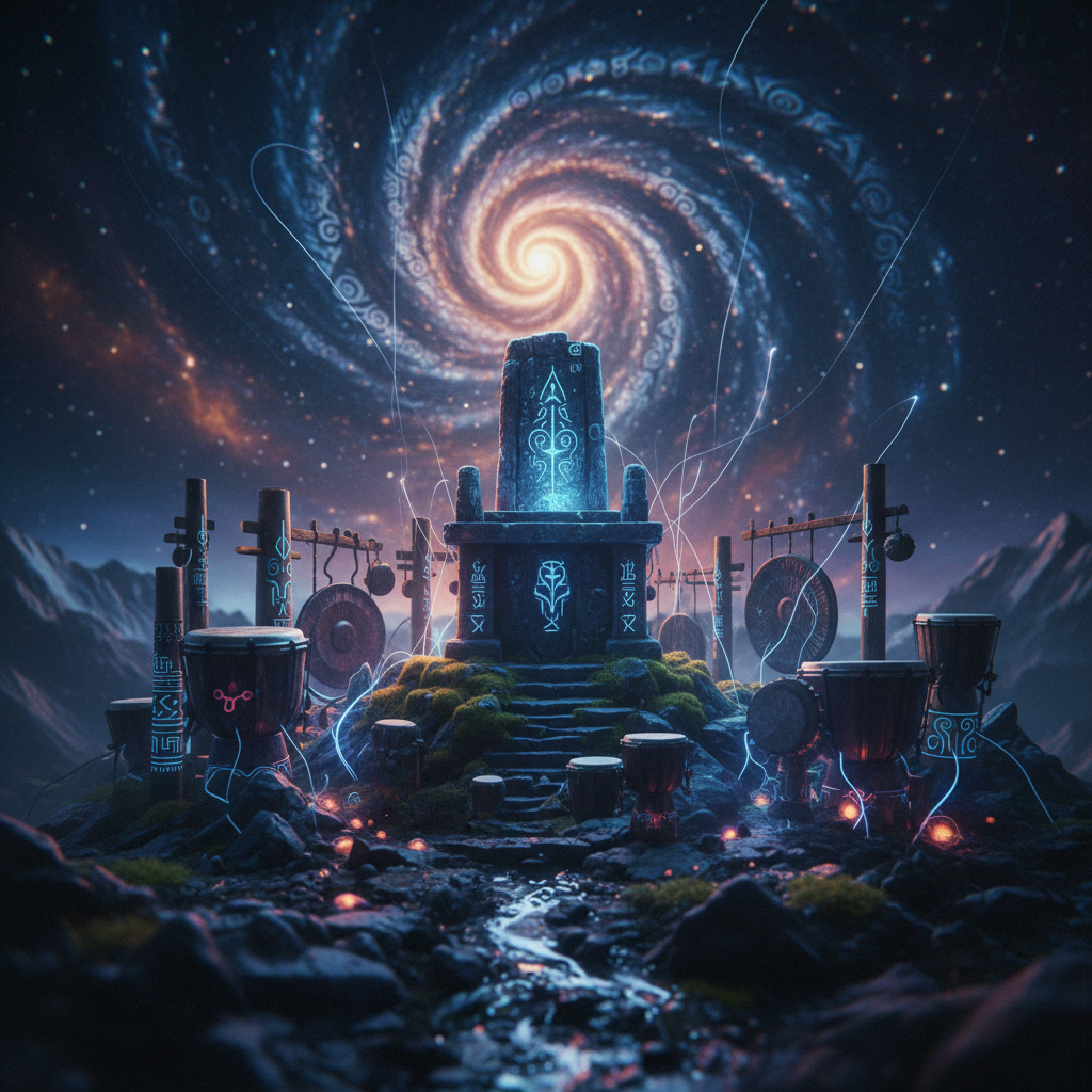 Capa de Ritual Cósmico - Ritmo da Terra Ancestral