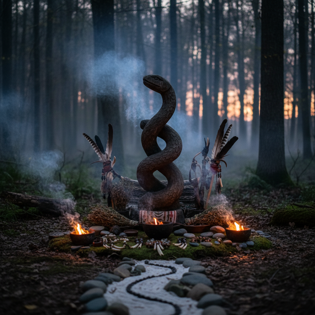 Capa de Ritual da Serpente - Fluxo Ancestral Profundo