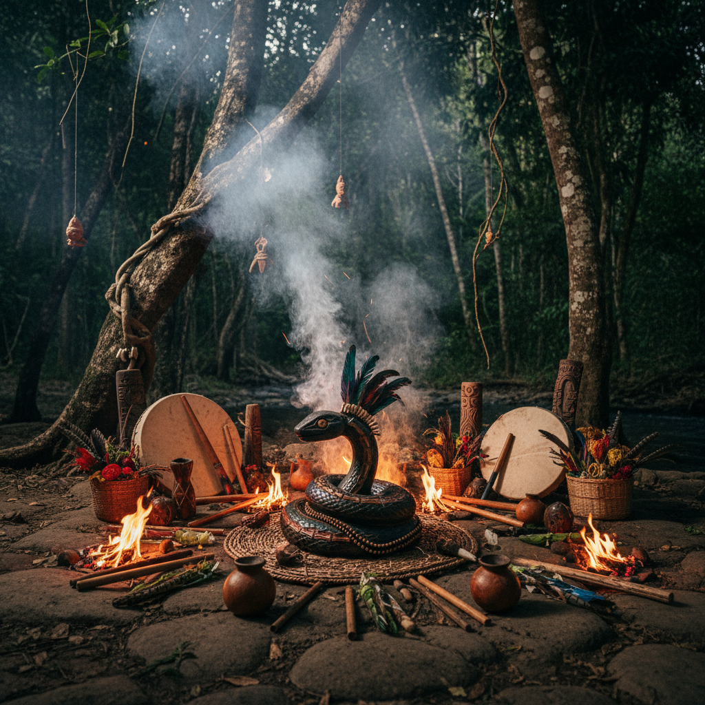 Capa de Ritual da Serpente - Tambores Ancestrais