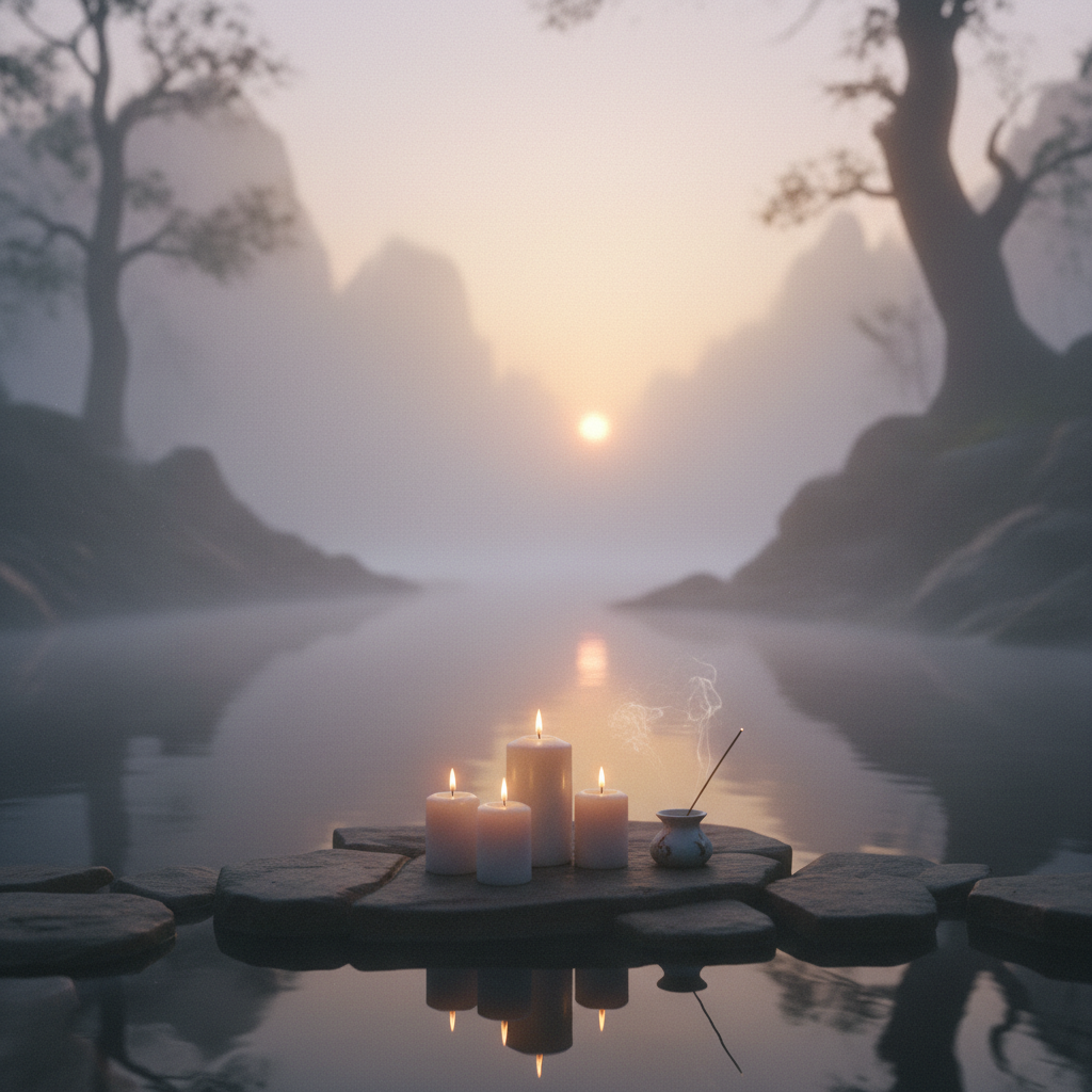 Capa de Névoa Serena - Manto de Quietude
