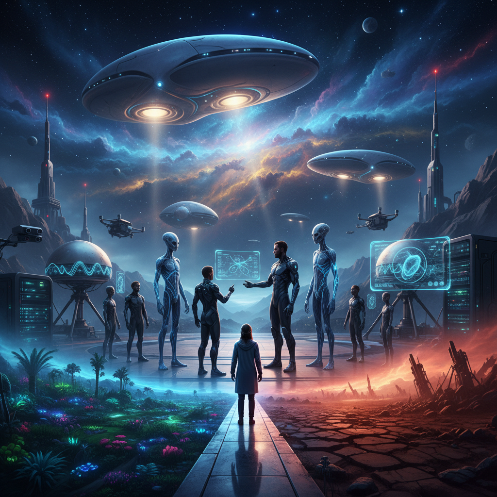 Capa de Extraterrestres e a Humanidade - Ressonância Sagrada