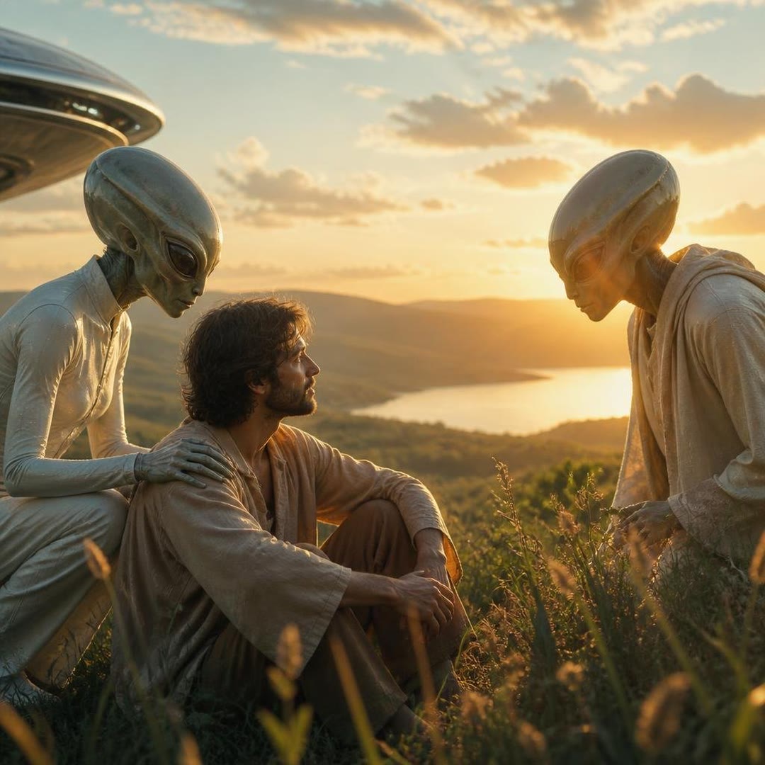 Capa de Extraterrestres e a Cura Emocional Humana - Presença Invisível Acolhendo Traumas