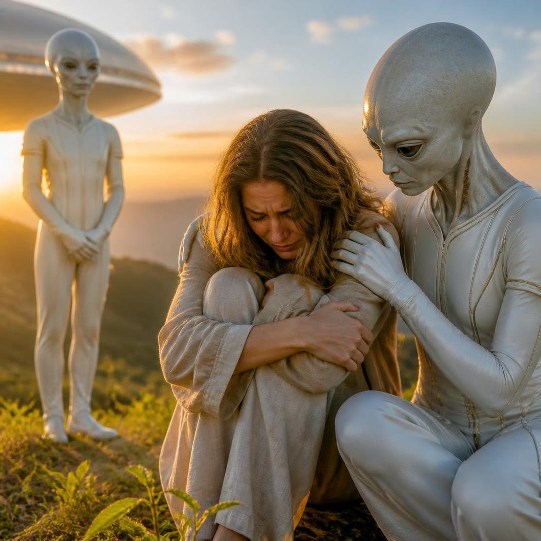 Capa de Extraterrestres e a Cura Emocional Humana - Alívio Sutil na Noite Escura
