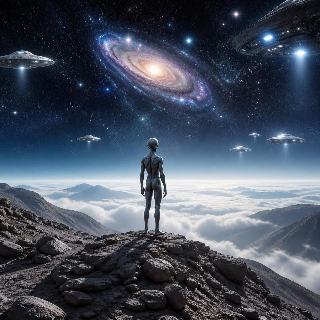 Capa de Extraterrestres e a Crença no Caos Universal - Ego Projetado no Infinito